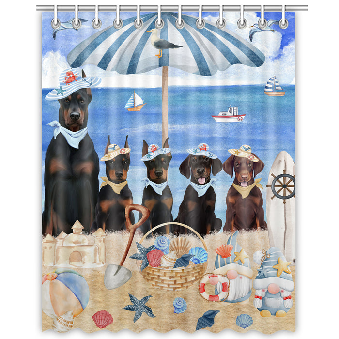 Doberman Pinscher Shower Curtain: Explore a Variety of Designs, Personalized, Custom, Waterproof Bathtub Curtains for Bathroom Decor with Hooks, Pet Gift for Dog Lovers