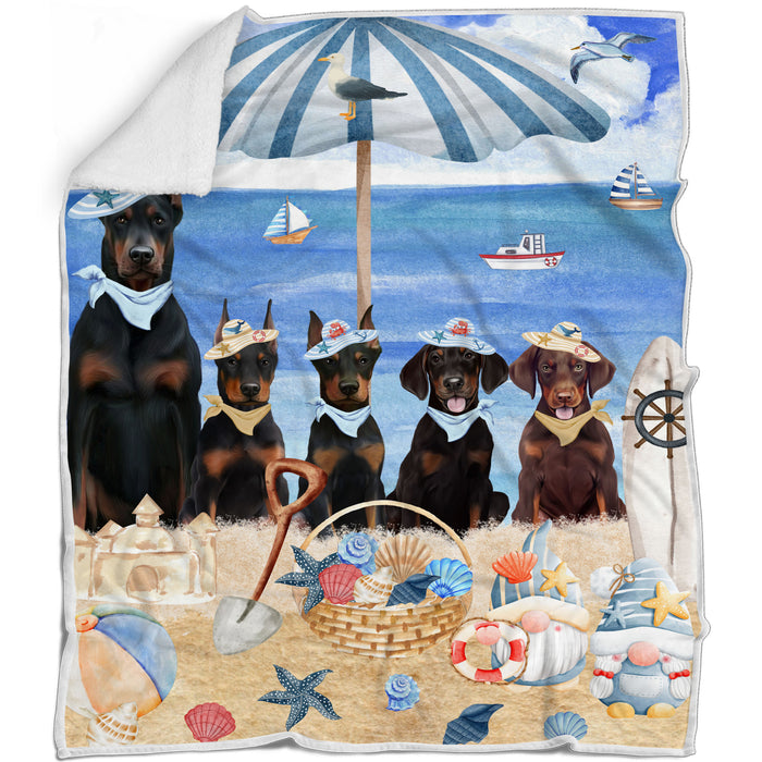 Doberman Pinscher Bed Blanket, Explore a Variety of Designs, Personalized, Throw Sherpa, Fleece and Woven, Custom, Soft and Cozy, Dog Gift for Pet Lovers