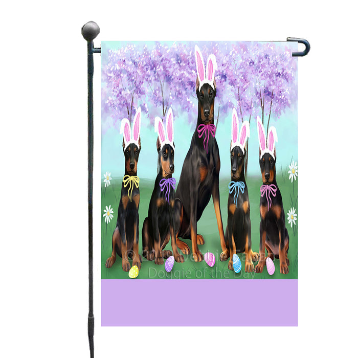 Personalized Easter Holiday Doberman Dogs Custom Garden Flags GFLG-DOTD-A58857
