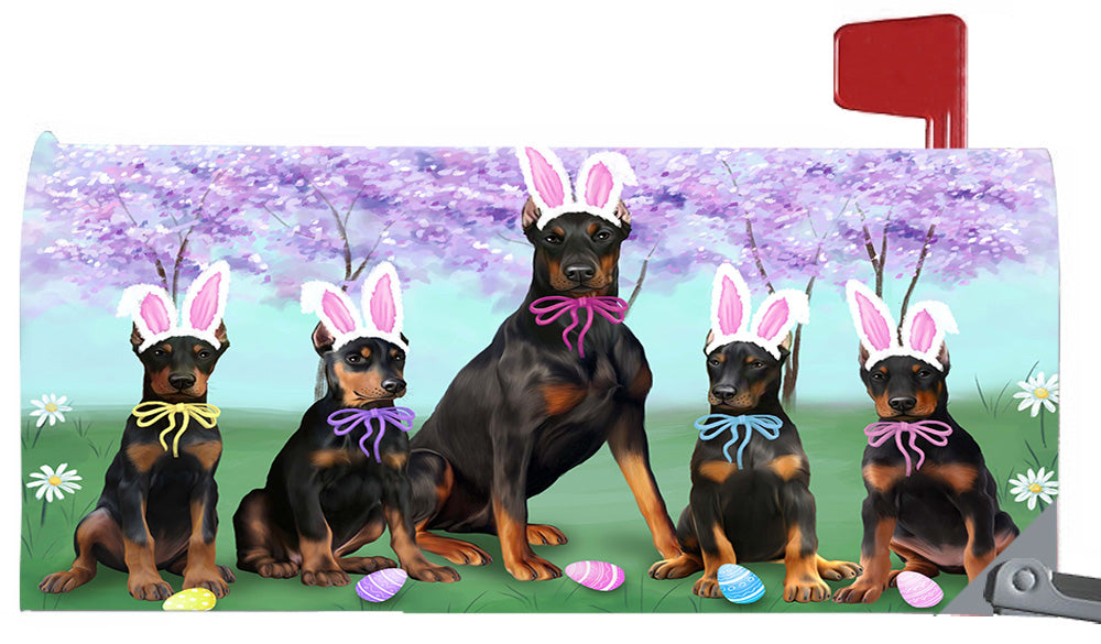 Easter Holidays Doberman Pinscher Dogs Magnetic Mailbox Cover MBC48395