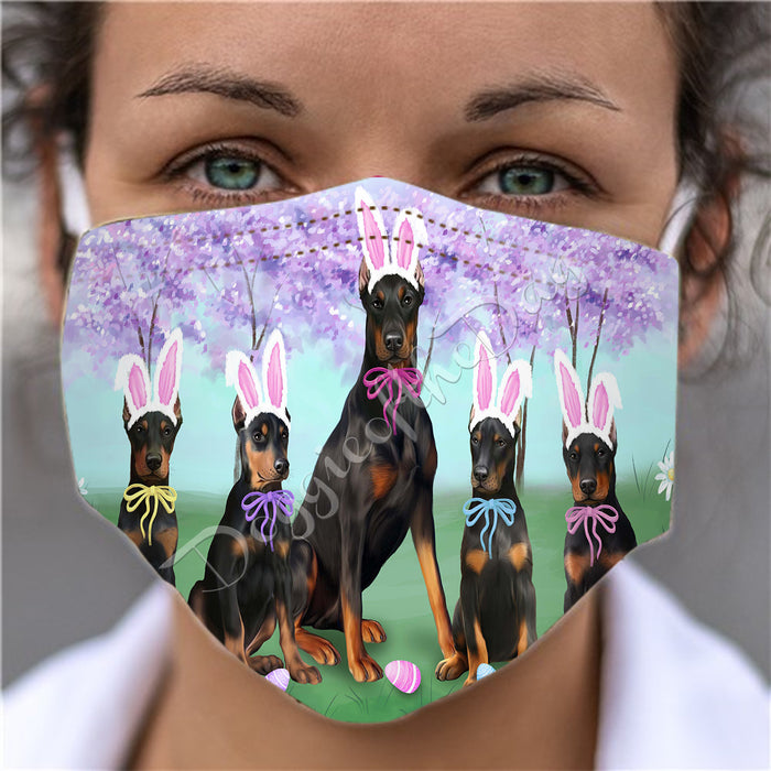 Easter Holiday Doberman Dogs Face Mask FM49599