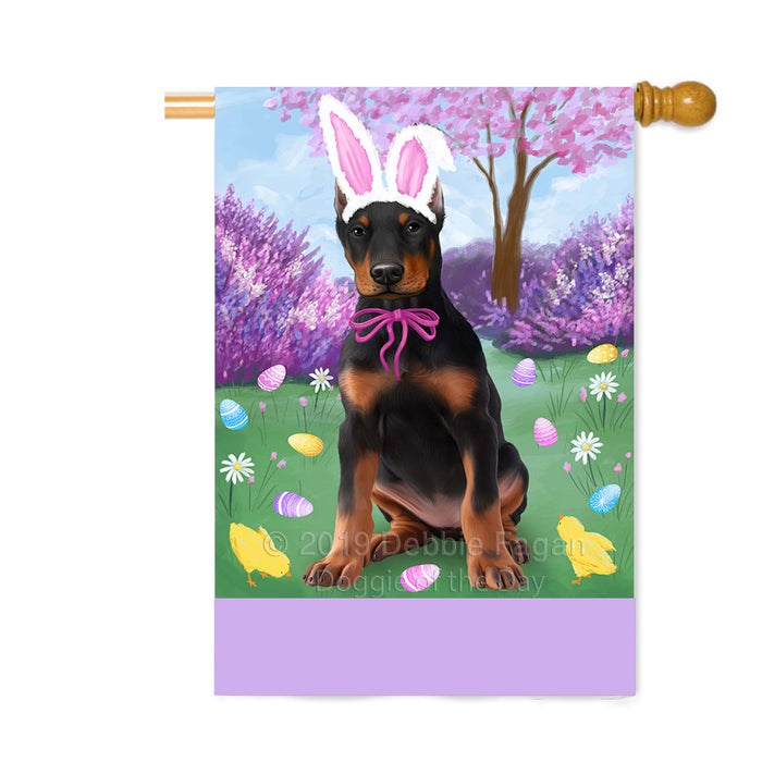 Personalized Easter Holiday Doberman Dog Custom House Flag FLG-DOTD-A58914