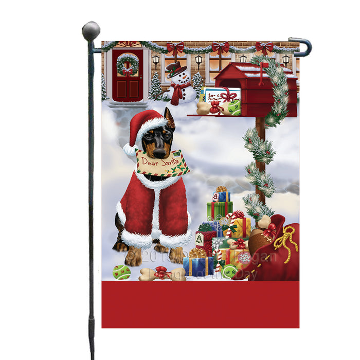 Personalized Happy Holidays Mailbox Doberman Dog Christmas Custom Garden Flags GFLG-DOTD-A59931