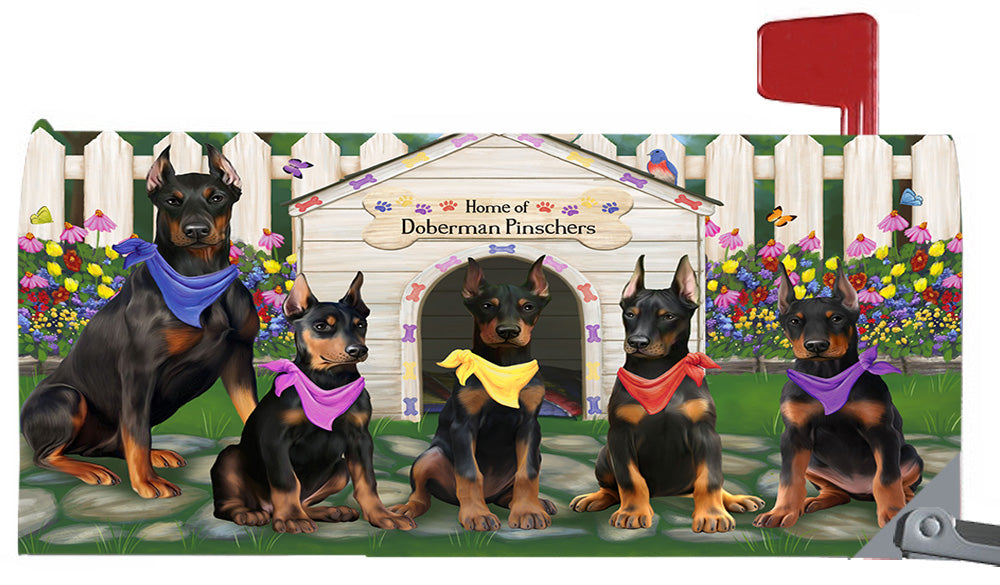 Spring Dog House Doberman Pinscher Dogs Magnetic Mailbox Cover MBC48642