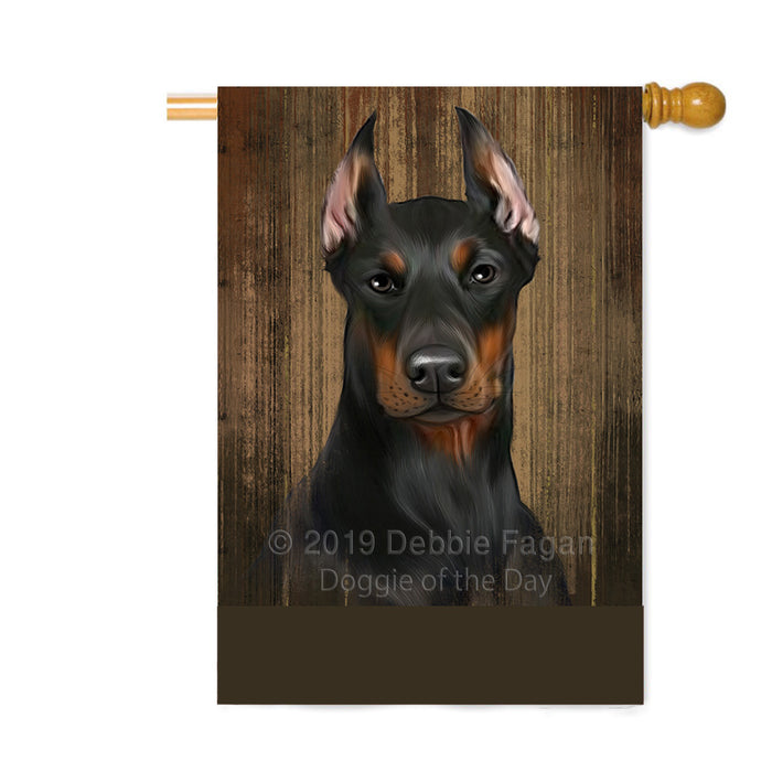Personalized Rustic Doberman Pincher Dog Custom House Flag FLG64588