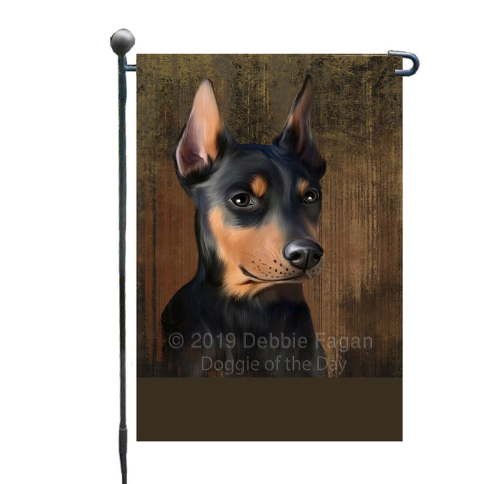 Personalized Rustic Doberman Pincher Dog Custom Garden Flag GFLG63512