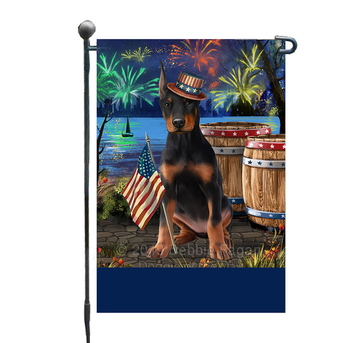 Personalized 4th of July Firework Doberman Pinscher Dog Custom Garden Flags GFLG-DOTD-A57910