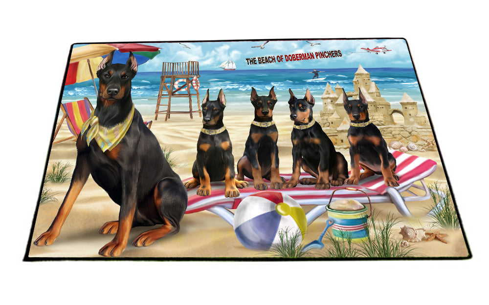 Pet Friendly Beach Doberman Pinscher Dogs Floormat FLMS55843