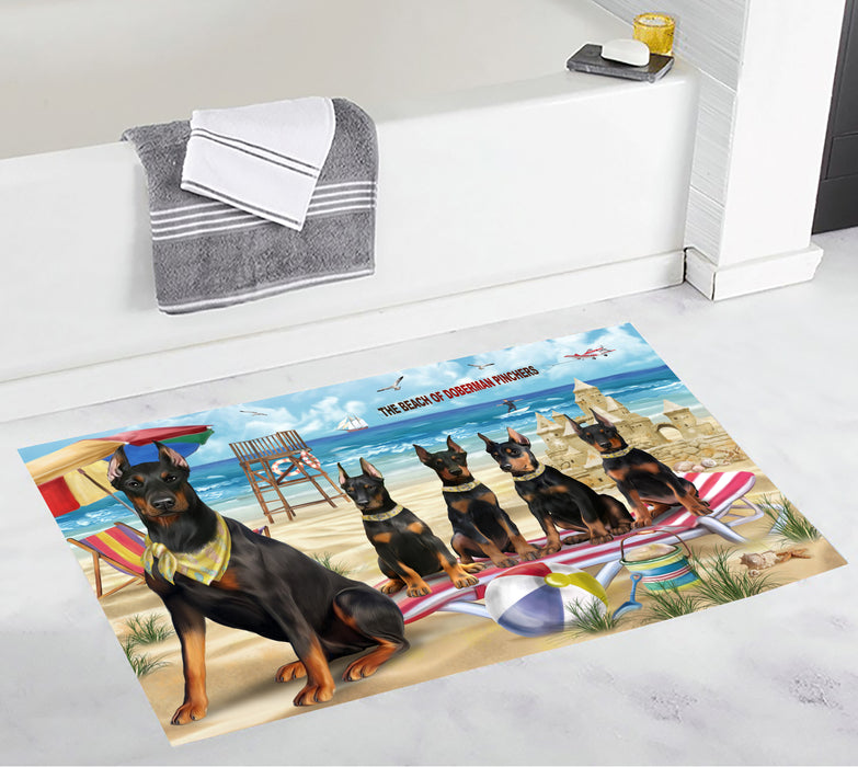 Pet Friendly Beach Doberman Pinscher Dogs Bath Mat