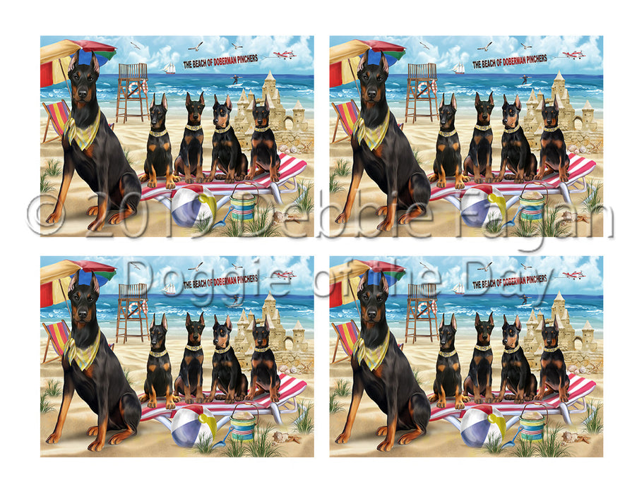 Pet Friendly Beach Doberman Pinscher Dogs Placemat