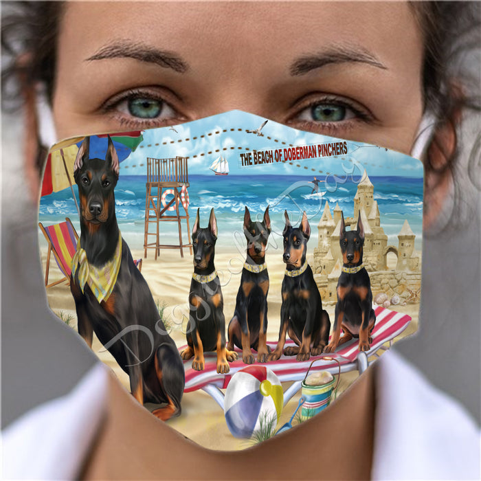 Pet Friendly Beach Doberman Dogs Face Mask FM49098