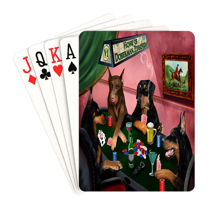 Home of Doberman Pinscher Dogs Playing Poker Playing Card Decks