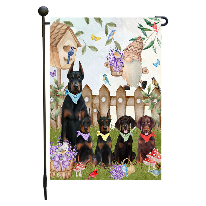 Doberman Pinscher Dogs Garden Flag: Explore a Variety of Designs, Custom, Personalized, Weather Resistant, Double-Sided, Outdoor Garden Yard Decor for Dog and Pet Lovers