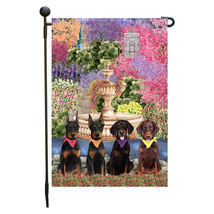 Doberman Pinscher Dogs Garden Flag: Explore a Variety of Designs, Weather Resistant, Double-Sided, Custom, Personalized, Outside Garden Yard Decor, Flags for Dog and Pet Lovers