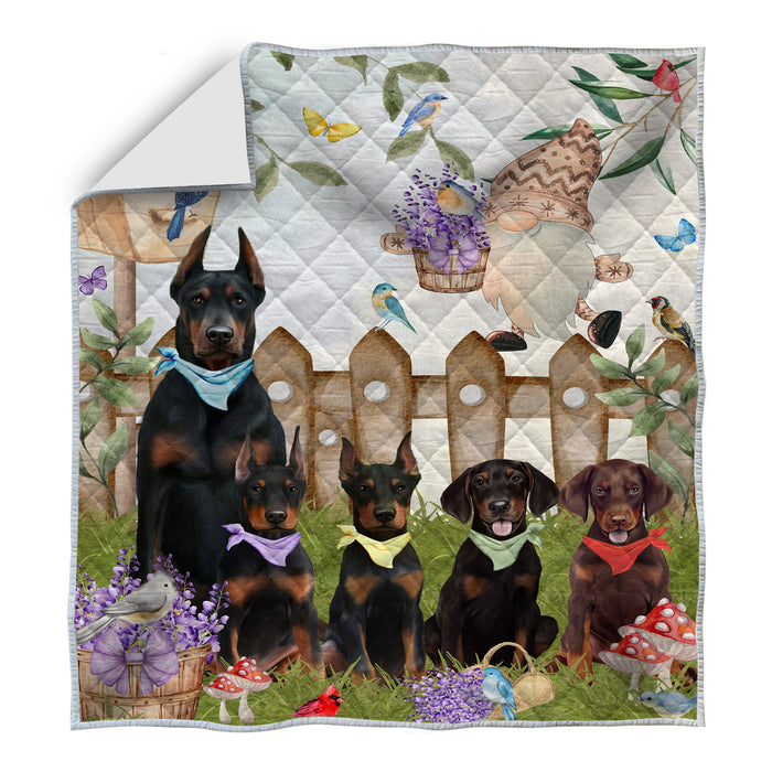 Doberman Pinscher Quilt: Explore a Variety of Custom Designs, Personalized, Bedding Coverlet Quilted, Gift for Dog and Pet Lovers