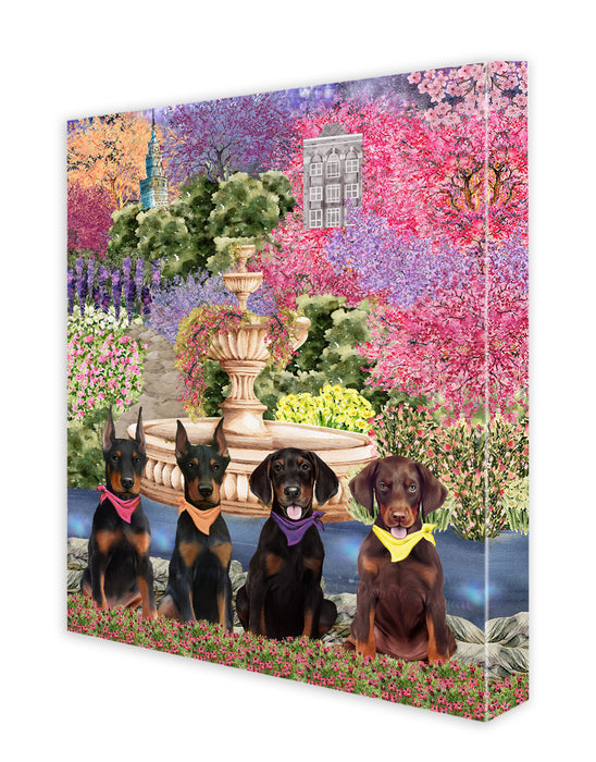 Doberman Pinscher Canvas: Explore a Variety of Designs, Custom, Digital Art Wall Painting, Personalized, Ready to Hang Halloween Room Decor, Pet Gift for Dog Lovers