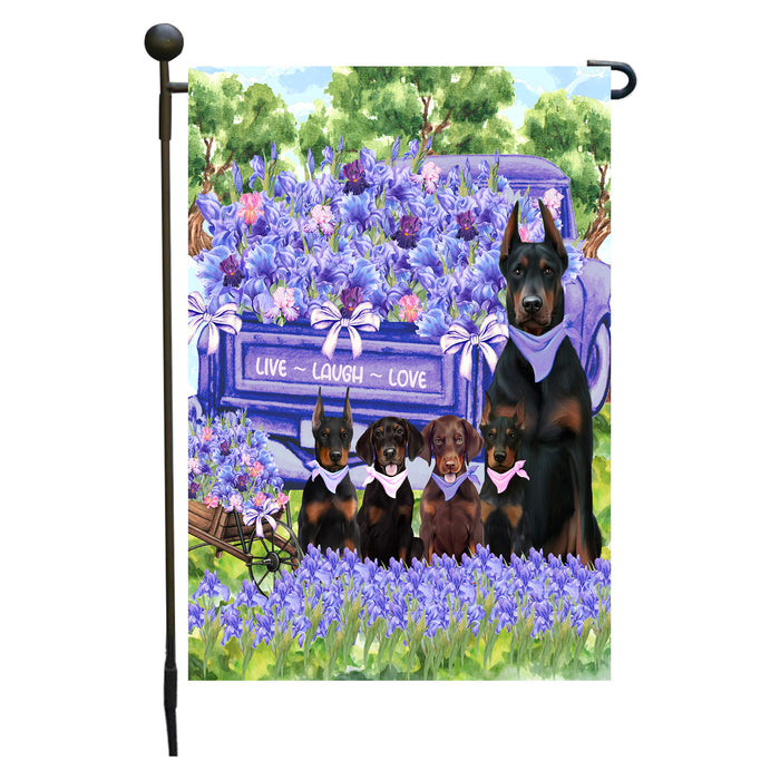 Doberman Pinscher Dogs Garden Flag for Dog and Pet Lovers, Explore a Variety of Designs, Custom, Personalized, Weather Resistant, Double-Sided, Outdoor Garden Yard Decoration