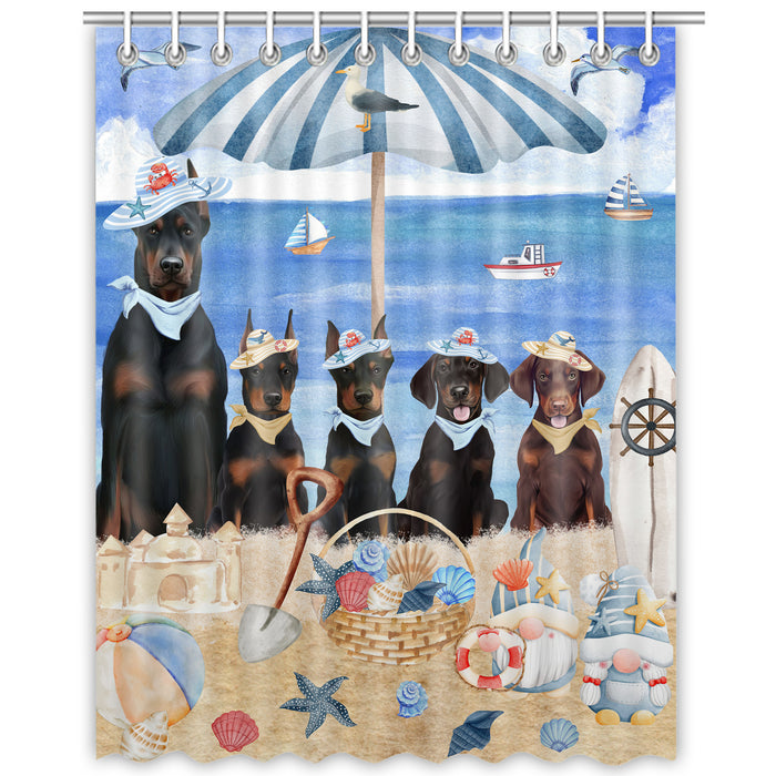 Doberman Pinscher Shower Curtain, Explore a Variety of Personalized Designs, Custom, Waterproof Bathtub Curtains with Hooks for Bathroom, Dog Gift for Pet Lovers