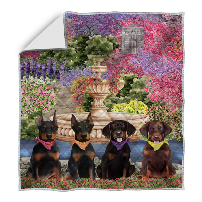 Doberman Pinscher Quilt, Explore a Variety of Bedding Designs, Bedspread Quilted Coverlet, Custom, Personalized, Pet Gift for Dog Lovers