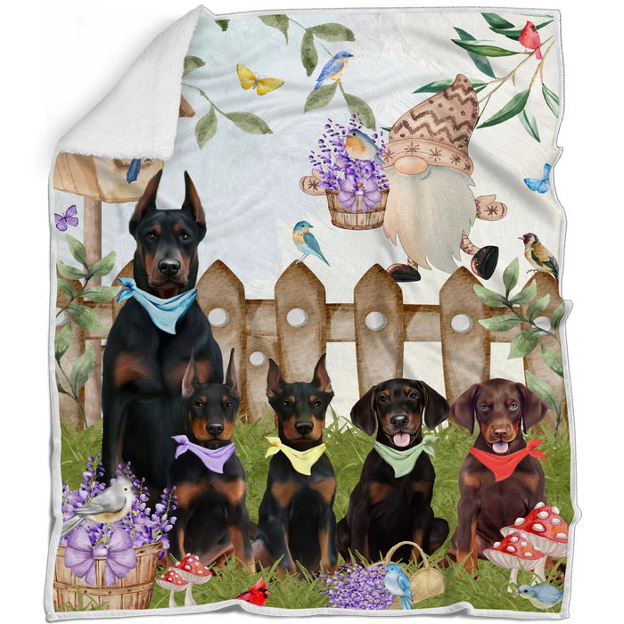Doberman Pinscher Blanket: Explore a Variety of Custom Designs, Bed Cozy Woven, Fleece and Sherpa, Personalized Dog Gift for Pet Lovers