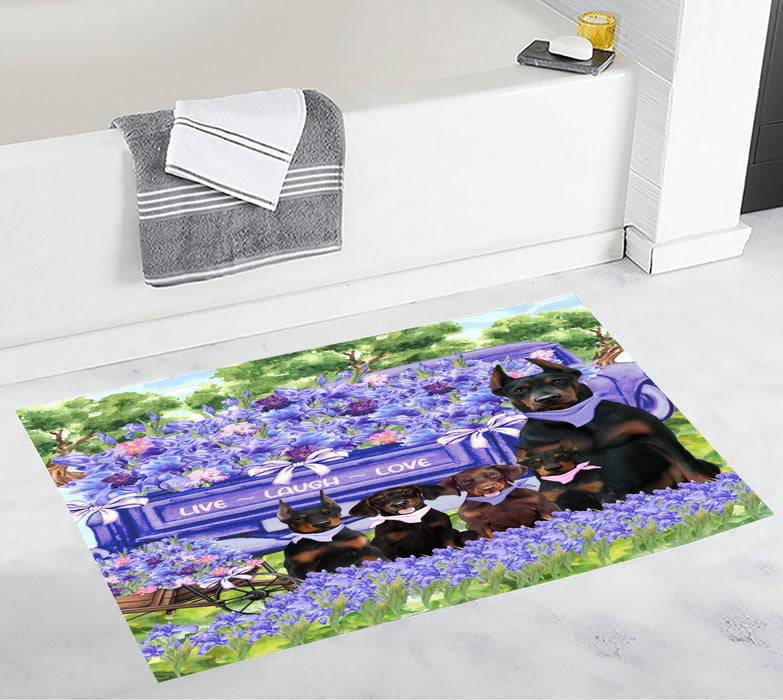 Doberman Pinscher Bath Mat: Explore a Variety of Designs, Custom, Personalized, Anti-Slip Bathroom Rug Mats, Gift for Dog and Pet Lovers