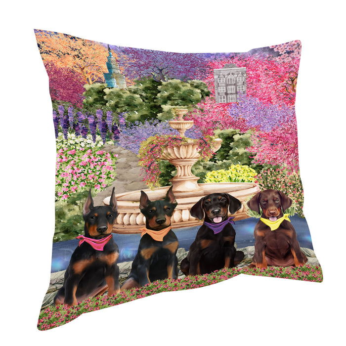 Doberman Pinscher Throw Pillow, Explore a Variety of Custom Designs, Personalized, Cushion for Sofa Couch Bed Pillows, Pet Gift for Dog Lovers
