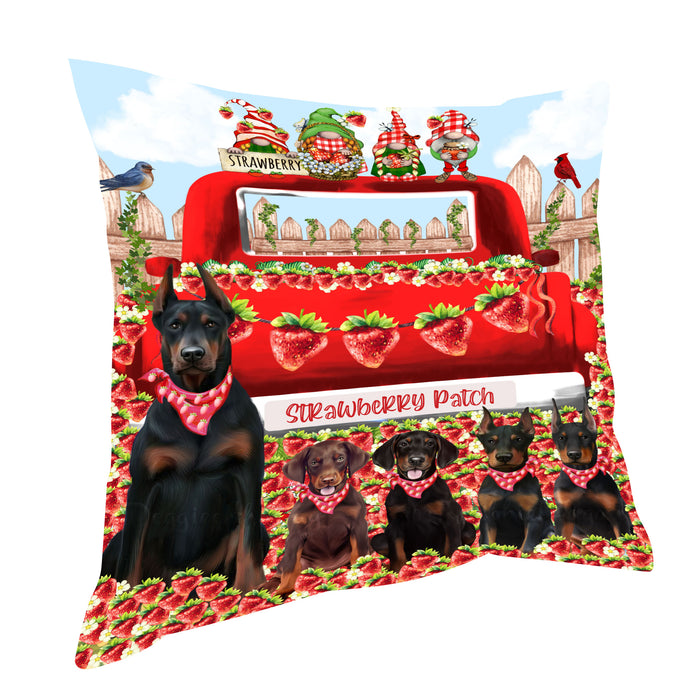 Doberman Pinscher Throw Pillow: Explore a Variety of Designs, Custom, Cushion Pillows for Sofa Couch Bed, Personalized, Dog Lover's Gifts