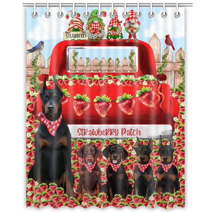 Doberman Pinscher Shower Curtain: Explore a Variety of Designs, Personalized, Custom, Waterproof Bathtub Curtains for Bathroom Decor with Hooks, Pet Gift for Dog Lovers