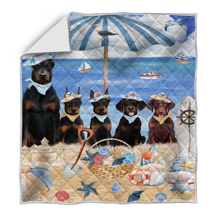 Doberman Pinscher Quilt: Explore a Variety of Personalized Designs, Custom, Bedding Coverlet Quilted, Pet and Dog Lovers Gift