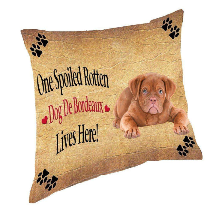 Dog De Bordeaux Spoiled Rotten Dog Throw Pillow