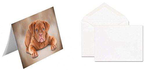 Dogue De Bordeaux Dog Handmade Artwork Assorted Pets Greeting Cards and Note Cards with Envelopes for All Occasions and Holiday Seasons D003