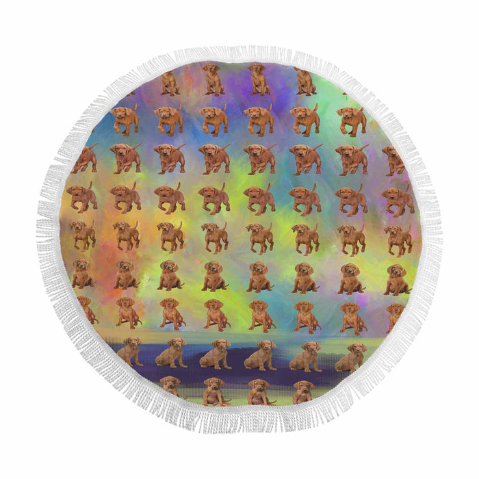 Vizsla Dogs  Round Beach Mat 59’’