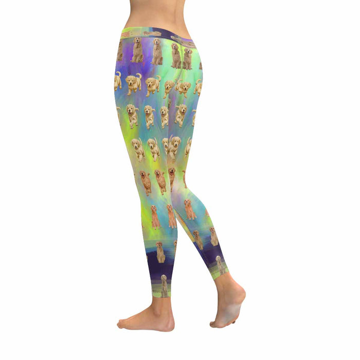 Golden Retriever Dog  All-Over Low Rise Leggings (Model L07) (Outside Serging)