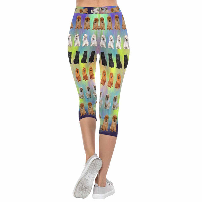 Chow Chow Dogs  All-Over Low Rise Capri Leggings (Model L08)
