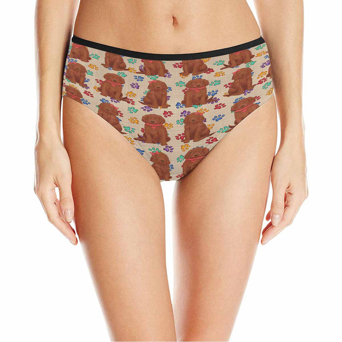 Irish Red Setter Dogs Red  Women's High Waist Briefs (Model L26)