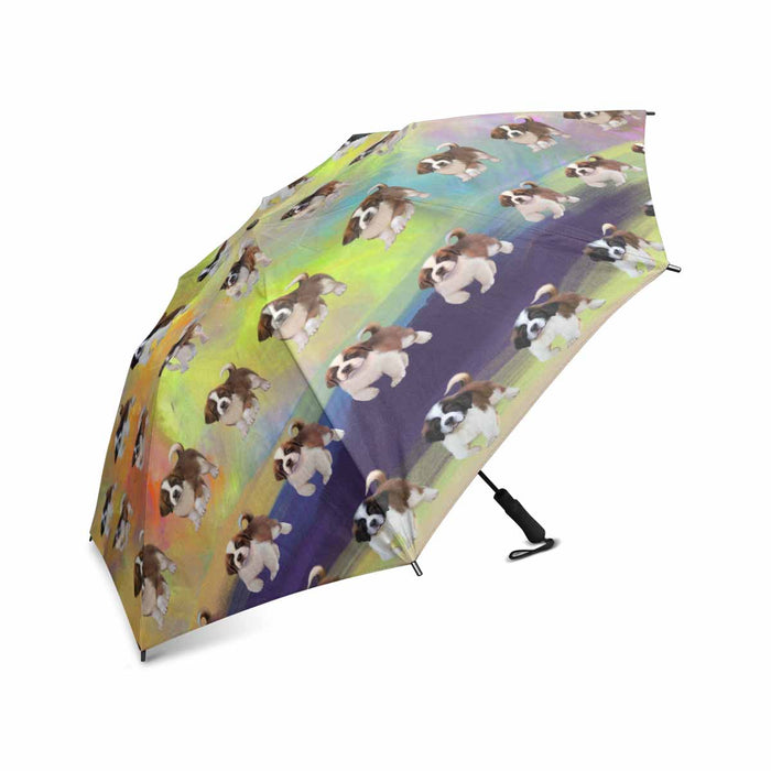 Saint Bernard Dogs  Semi-Automatic Foldable Umbrella