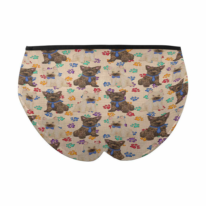 Cairn Terrier Dogs Blue  Women&#039;s High Waist Briefs (Model L26)