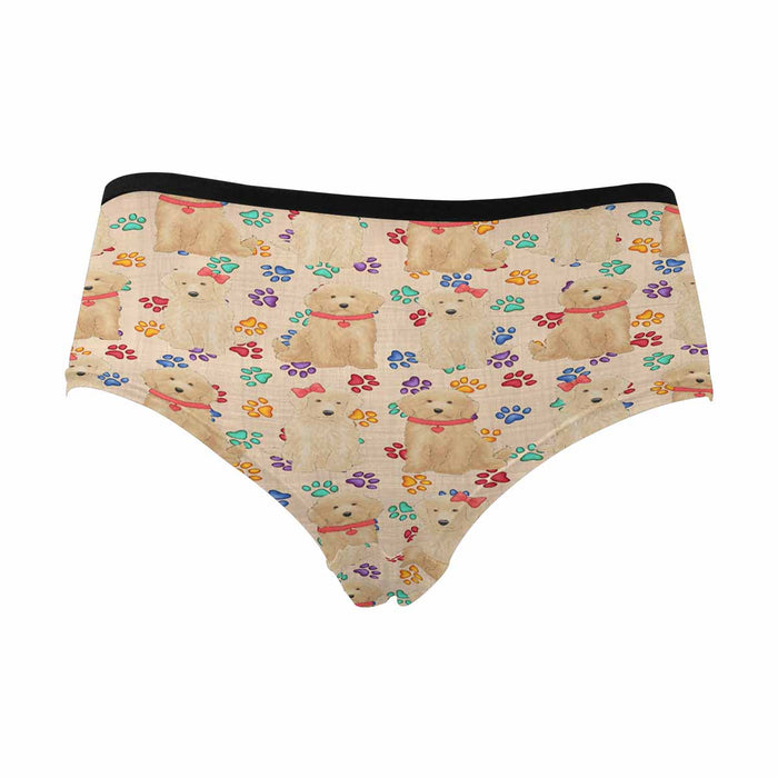 Goldendoodle Dogs Red  Women&#039;s High Waist Briefs (Model L26)