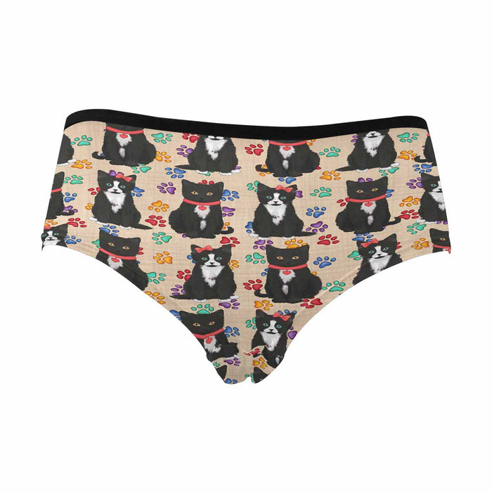 Tuxedo Cats Red  Women&#039;s High Waist Briefs (Model L26)