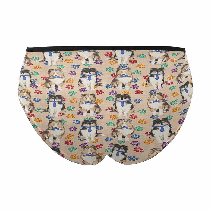 Shetland Sheepdog Blue  Women&#039;s High Waist Briefs (Model L26)