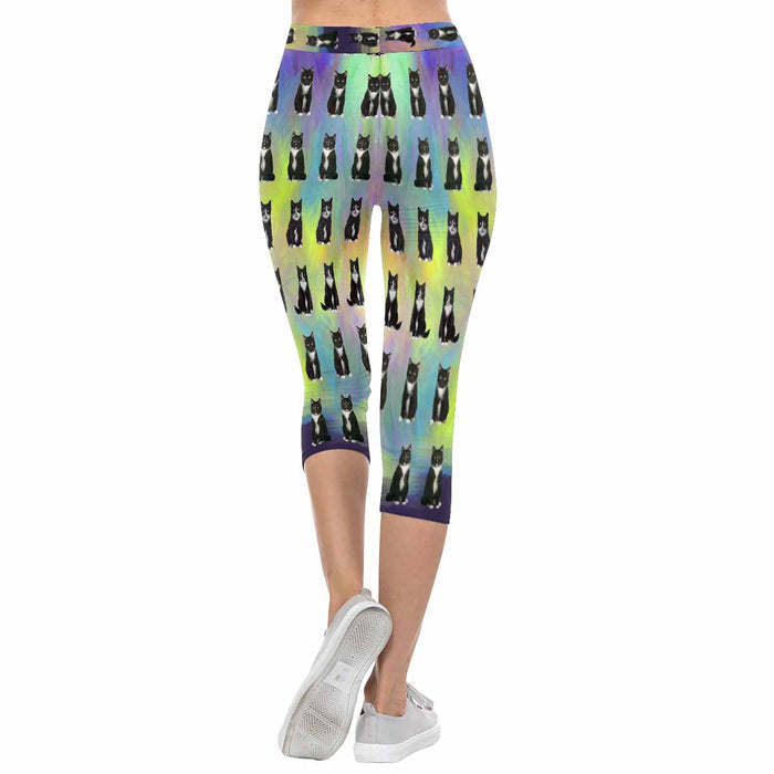 Tuxedo Cats  All-Over Low Rise Capri Leggings (Model L08)