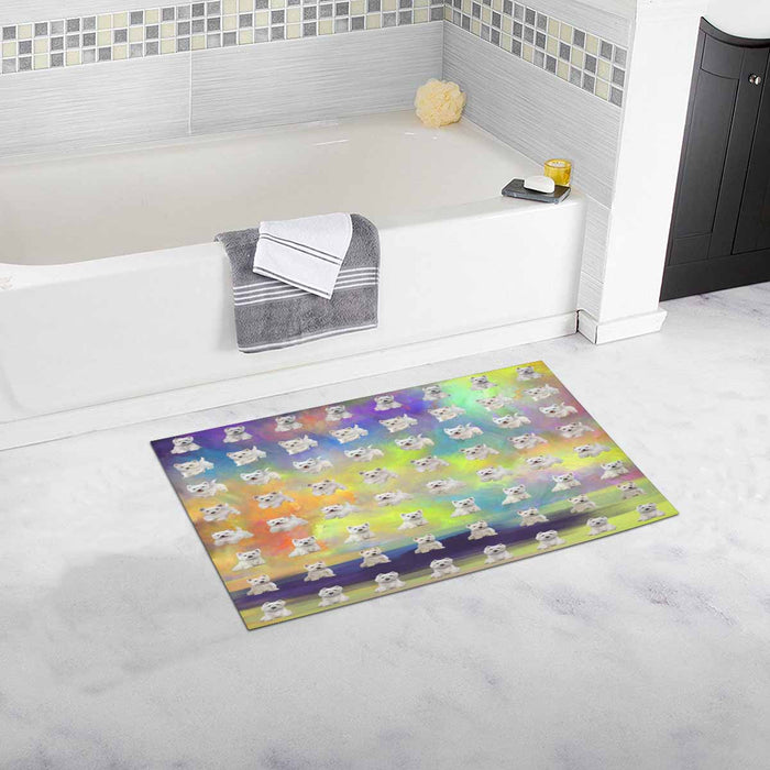 West Highland White Terrier Dogs  Bath Rug 16" x 28"
