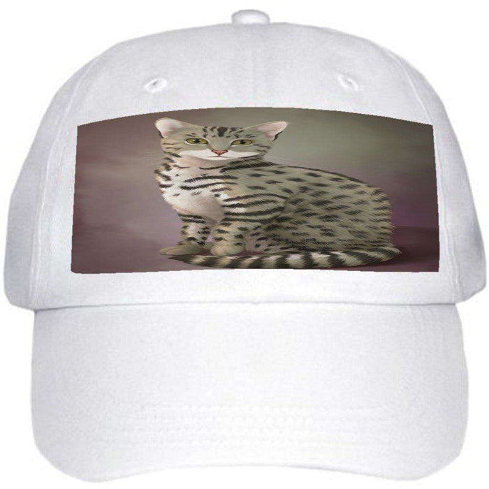 Egyptian Mau Cat Ball Hat Cap Off White