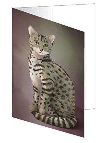 Egyptian Mau Cat Handmade Artwork Assorted Pets Greeting Cards and Note Cards with Envelopes for All Occasions and Holiday Seasons