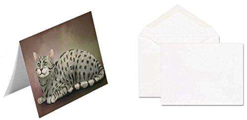 Egyptian Mau Cat Handmade Artwork Assorted Pets Greeting Cards and Note Cards with Envelopes for All Occasions and Holiday Seasons