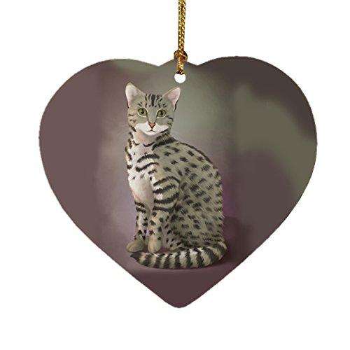 Egyptian Mau Cat Heart Christmas Ornament
