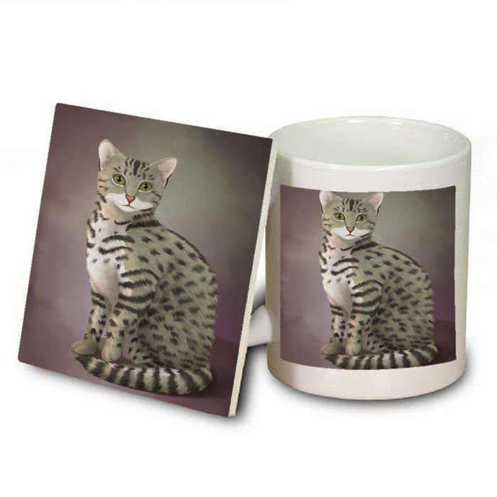 Egyptian Mau Cat Mug and Coaster Set