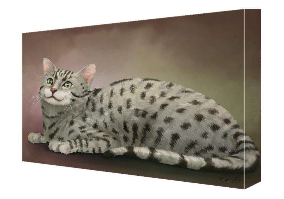 Egyptian Mau Cat Painting Printed on Canvas Wall Art Signed