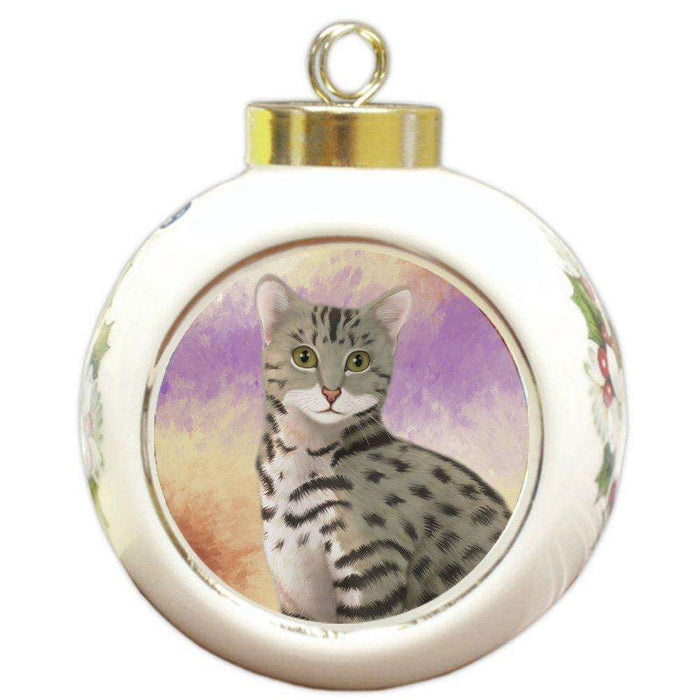Egyptian Mau Cat Round Ball Christmas Ornament