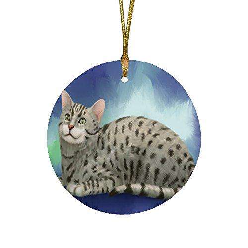 Egyptian Mau Cat Round Christmas Ornament